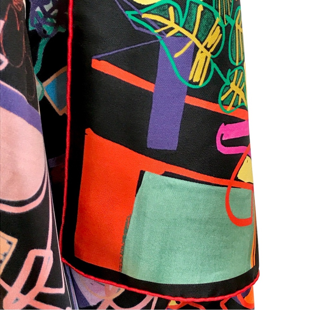HERMÈS Modernisme Tropical Scarf 90 Silk Carre with Box - Picture 12 of 16